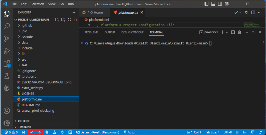 vs code build firmware