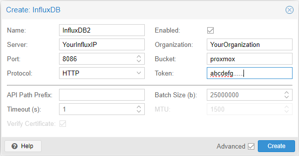 proxmox metric server