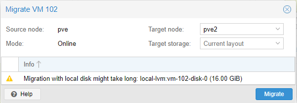 Promox Cluster migrate