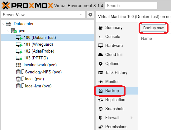 Proxmox Backup 