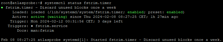 check fstrim timer