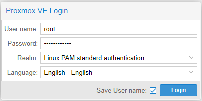 proxmox login