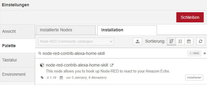 Home Assistant und Alexa Node RED Node