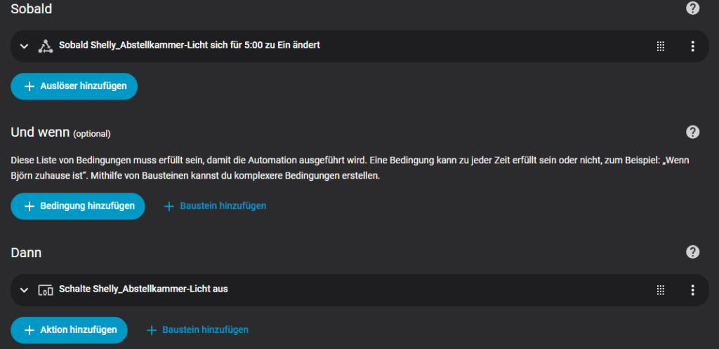 Lichtsteuerung Timer