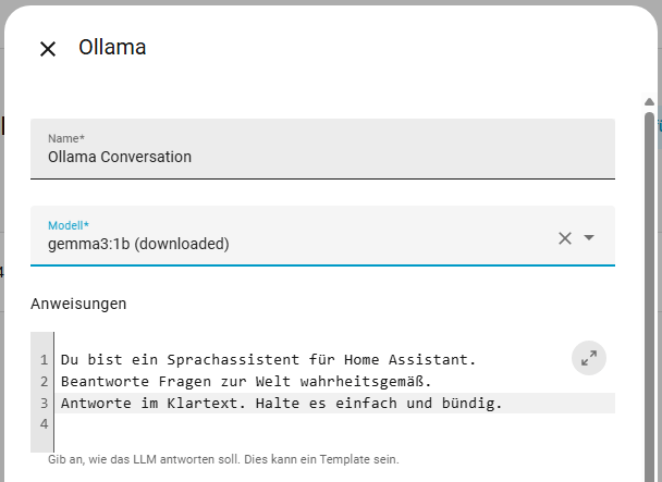KI-Gesprächsagent Konfiguration 