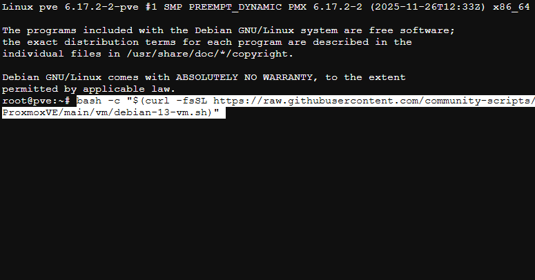 Proxmox VE Helper-Scripts - Debian 13
